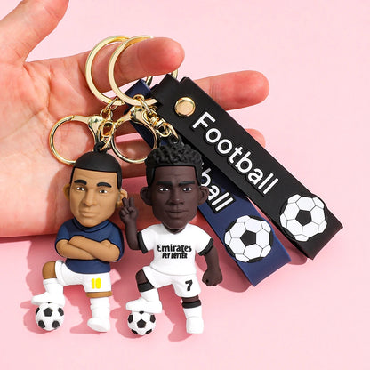 Football Figure Keychain Soccer Bag Pendant Keyring Doll Car Key Accessories Popular Gift for Men Fans