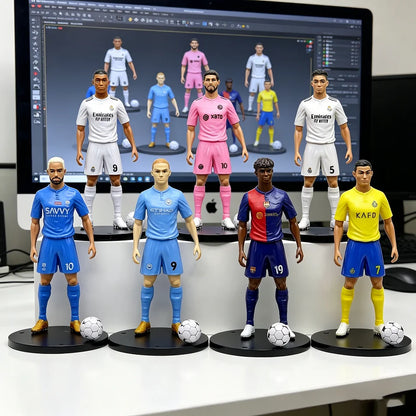 @ New Football Star FIFA C.Ronaldo Messi Mbappe Model Dolls Cartoon Cute Action Figure Car Accessories Football Fans Gift 1-5pcs