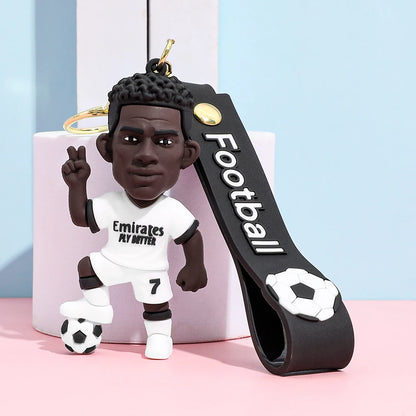 Football Figure Keychain Soccer Bag Pendant Keyring Doll Car Key Accessories Popular Gift for Men Fans