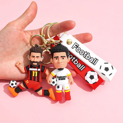 Football Figure Keychain Soccer Bag Pendant Keyring Doll Car Key Accessories Popular Gift for Men Fans
