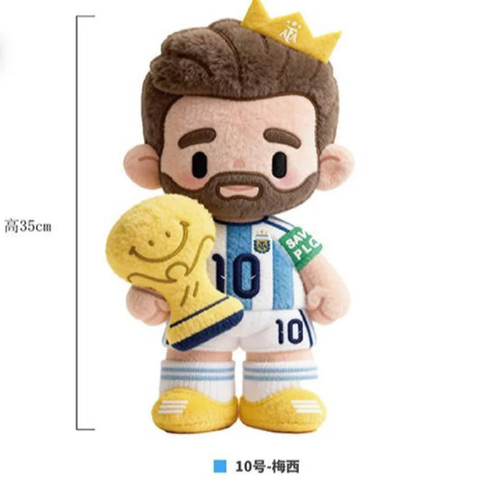 Official Argentina National Football Team 2026 Messi Martínez Enzo 35cm Plush Toy, Perfect Gift for Fans, Ideal for Collection