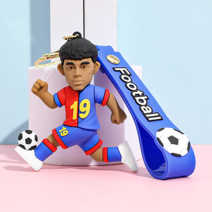 Football Figure Keychain Soccer Bag Pendant Keyring Doll Car Key Accessories Popular Gift for Men Fans