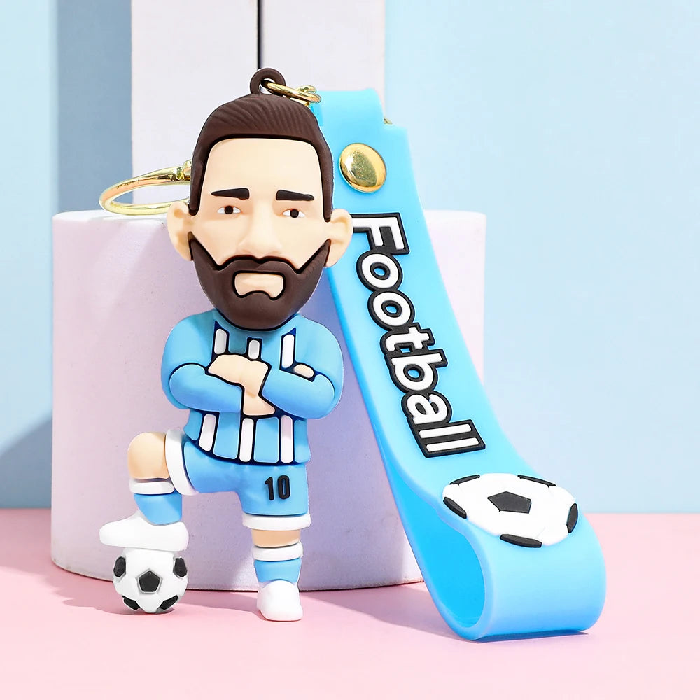 Football Figure Keychain Soccer Bag Pendant Keyring Doll Car Key Accessories Popular Gift for Men Fans