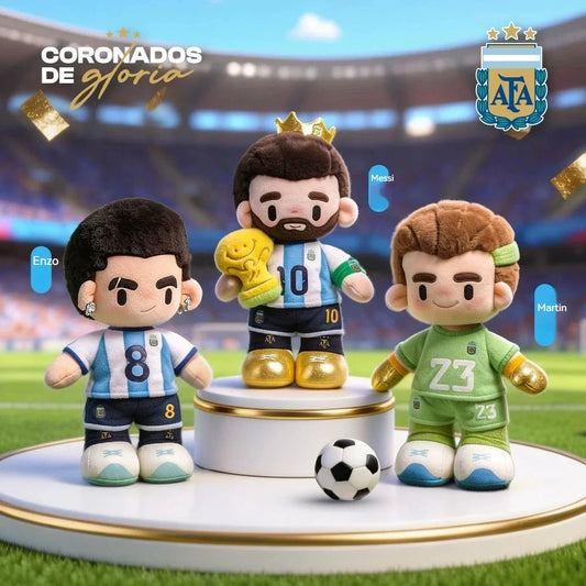 Official Argentina National Football Team 2026 Messi Martínez Enzo 35cm Plush Toy, Perfect Gift for Fans, Ideal for Collection