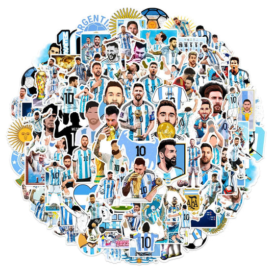 10/30/50/100PCS Messi Graffiti Stickers Football Cartoon Decals Fans Gift Fridge Luggage Laptop Phone Guitar Car Bike Skateboard