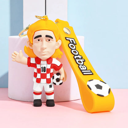 Football Figure Keychain Soccer Bag Pendant Keyring Doll Car Key Accessories Popular Gift for Men Fans