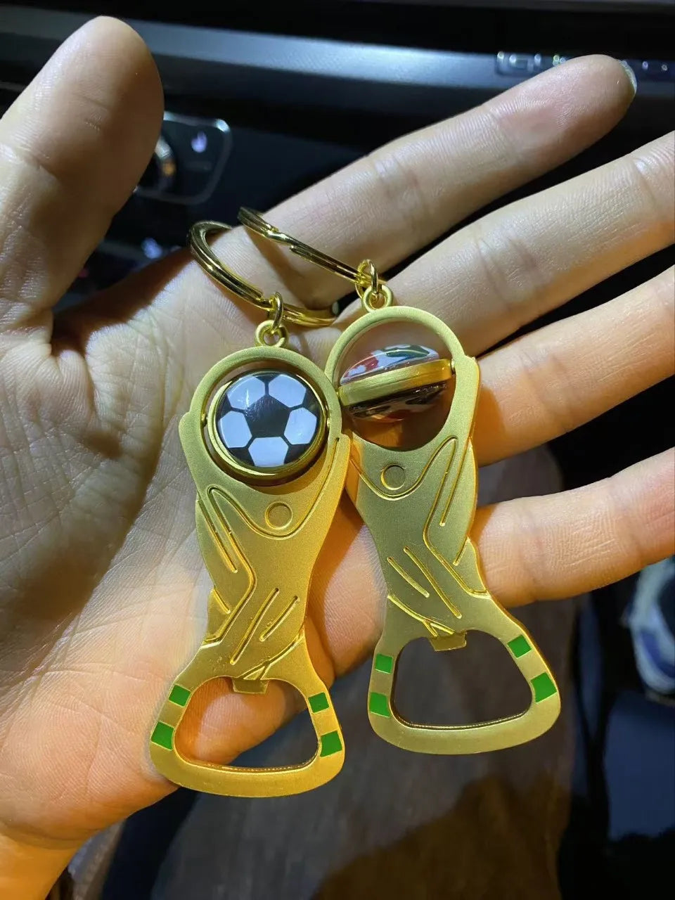 Bottle Opener Football Soccer Multi Functional Keychain for Women Men Stainless Steel Jewelry Team Fans Sports Souvenir Gifts