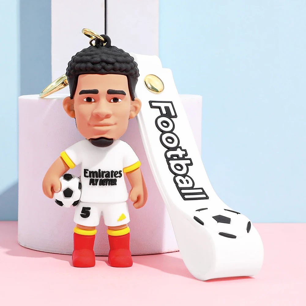 Football Figure Keychain Soccer Bag Pendant Keyring Doll Car Key Accessories Popular Gift for Men Fans