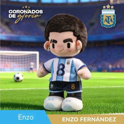 Official Argentina National Football Team 2026 Messi Martínez Enzo 35cm Plush Toy, Perfect Gift for Fans, Ideal for Collection