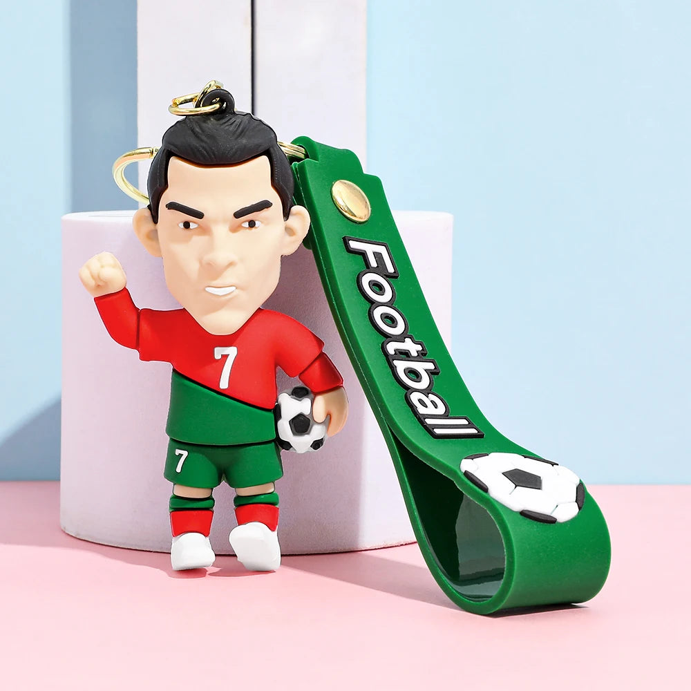 Football Figure Keychain Soccer Bag Pendant Keyring Doll Car Key Accessories Popular Gift for Men Fans