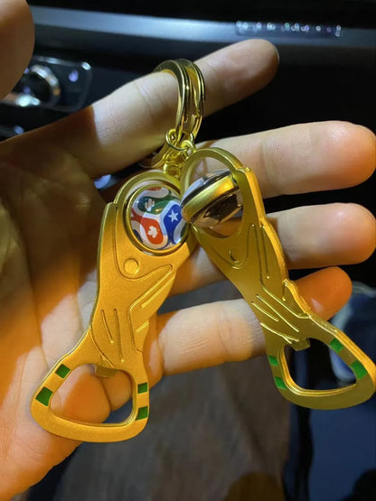 Bottle Opener Football Soccer Multi Functional Keychain for Women Men Stainless Steel Jewelry Team Fans Sports Souvenir Gifts