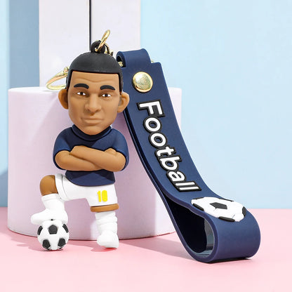 Football Figure Keychain Soccer Bag Pendant Keyring Doll Car Key Accessories Popular Gift for Men Fans